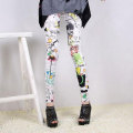 Custom splashing ink artistic long pants leggings fashionable yoga tights for women